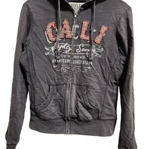 REFLEX OUTFITTERS CALI  Grey ZIP UP HOODIE - size medium